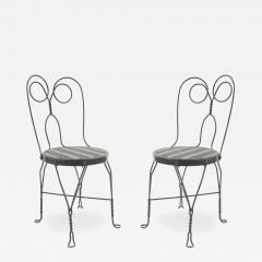 Pair of Outdoor Green Wire Chairs - 4734561