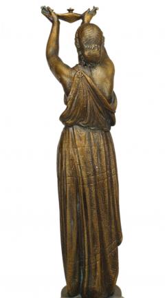 Pair of Outdoor Iron Greek Female Figure Statuaries - 4626295