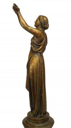 Pair of Outdoor Iron Greek Female Figure Statuaries - 4626296