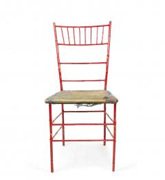 Pair of Outdoor Painted Iron Side Chairs - 4667672