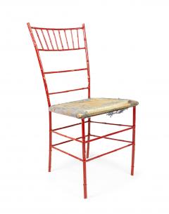 Pair of Outdoor Painted Iron Side Chairs - 4667679