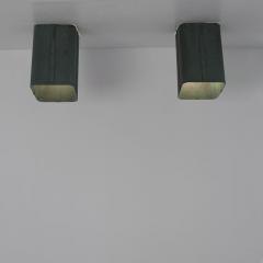 Pair of Outdoor Patinated Copper Ceiling Wall Lamps Finland 1950s - 4572905