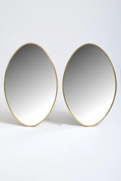 Pair of Oval Brass Mirrors - 4816994