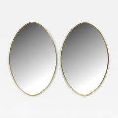 Pair of Oval Brass Mirrors - 4817023