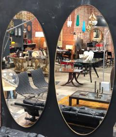 Pair of Oversize Oval Wall Mirrors Italy Late 1960s - 889901