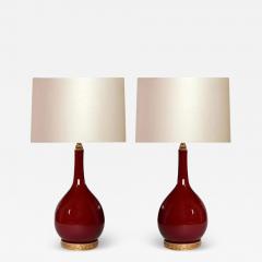Pair of Oxblood Porcelain Lamps - 2649815