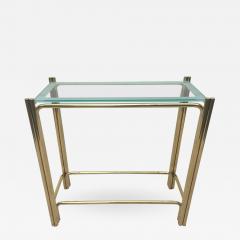 Pair of Pace Solid Brass Glass Top Consoles or Sofa Tables - 1289330