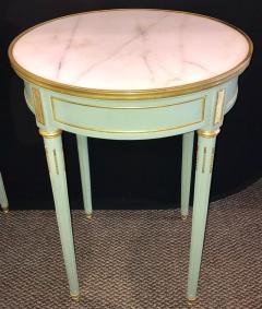 Pair of Paint Decorated Jansen Style Louis XVI End Side or Bouilliotte Tables - 2911882