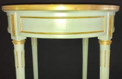 Pair of Paint Decorated Jansen Style Louis XVI End Side or Bouilliotte Tables - 2911889