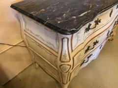 Pair of Painted Bombe Marble Top Chests or Commodes by John Widdicomb - 2917006