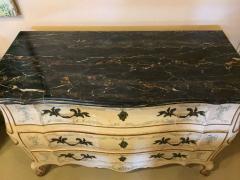 Pair of Painted Bombe Marble Top Chests or Commodes by John Widdicomb - 2917007