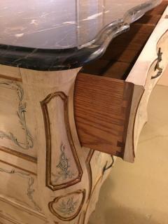 Pair of Painted Bombe Marble Top Chests or Commodes by John Widdicomb - 2917010