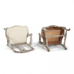 Pair of Painted Rococo Swedish Armchairs - 4061128