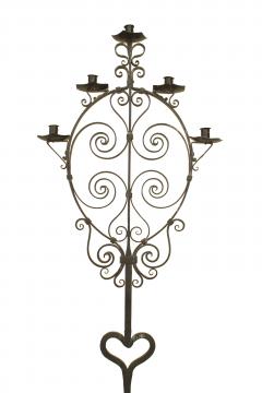 Pair of Pair Italian Renaissance Style Wrought Iron Floor Torchieres - 4170235