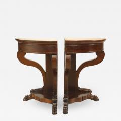 Pair of Pair of American Empire Mahogany Corner Console Table - 1430430