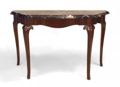 Pair of Pair of Continental Rosewood Marble Top Console Table - 1427658