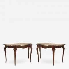 Pair of Pair of Continental Rosewood Marble Top Console Table - 1430442