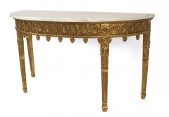 Pair of Pair of English Adam Gilt Demilune Console Table - 1427647