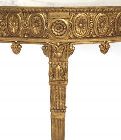 Pair of Pair of English Adam Gilt Demilune Console Table - 1427650