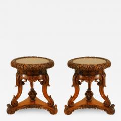 Pair of Pair of English Regency Anglo Indian Rosewood Taborets - 1441283