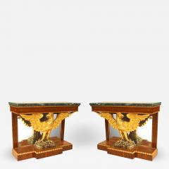 Pair of Pair of English Regency Brass and Rosewood Console Table - 1430418