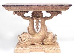 Pair of Pair of English Regency Gilt Wood Console Marble - 1427575