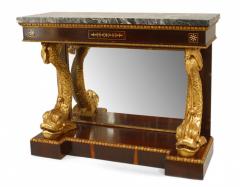 Pair of Pair of English Regency Rosewood Gilt Dolphin Console Table - 1427456