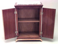 Pair of Pair of French Art Deco Burl Walnut and Marble Bedside Commodes - 1379000