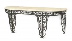 Pair of Pair of French Art Moderne Iron and Marble Console Table - 1379022