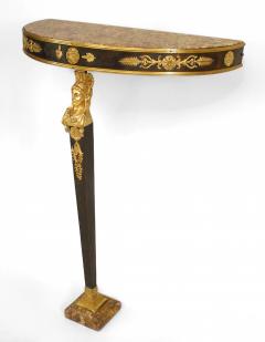Pair of Pair of French Empire Bronze Dore and Marble Console Table - 1427419