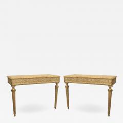 Pair of Pair of Italian Neo Classic Gilt and Marble Console Table - 1430422