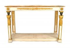 Pair of Pair of Italian Neo Classic Painted Onyx Top Console Table - 1427641