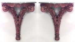 Pair of Pair of Italian Neo Classic Pine Green Marble Console Table - 1427442