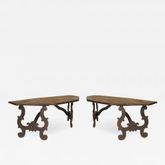 Pair of Pair of Italian Renaissance Oak Console Table - 1430445