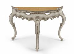 Pair of Pair of Italian Rococo Silver Gilt Marble Top Console Table - 1427580
