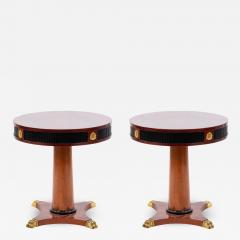 Pair of Pair of Mahogany Empire Style Drum Tables - 1439521