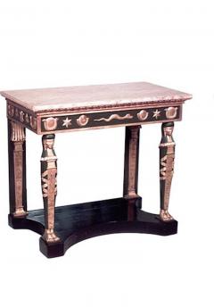 Pair of Pair of Russian Neoclassic Gilt and Green Console Table - 1427515