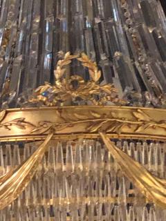 Pair of Palatial Bronze and Crystal Swag Design Louis XVI Style Chandeliers - 1254264