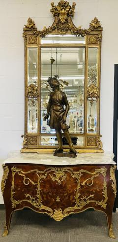 Pair of Palatial Mirrors Louis XVI Giltwood Hand Carved Pier Console Wall - 3054697