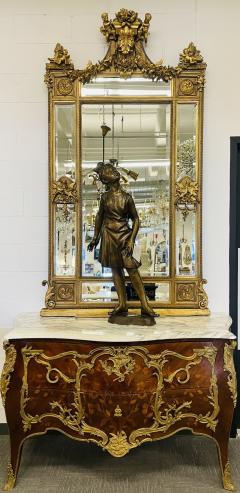 Pair of Palatial Mirrors Louis XVI Giltwood Hand Carved Pier Console Wall - 3054698
