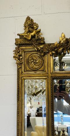Pair of Palatial Mirrors Louis XVI Giltwood Hand Carved Pier Console Wall - 3054702