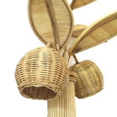 Pair of Palm Tree Rattan Sconces - 2579484