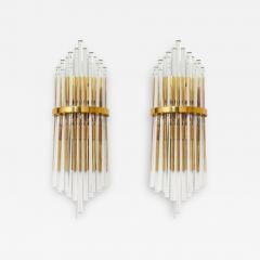 Pair of Palwa Wall Sconces with Thick Crystal Rods - 2144865