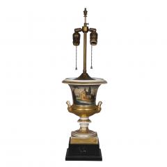 Pair of Paris Porcelain Campagna Form Table Lamps with New Shades - 3786490