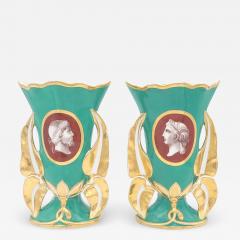 Pair of Paris Porcelain Vases France circa 1870 - 3052597