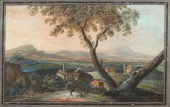 Pair of Pastoral Landscapes 18th c  - 3355512