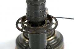 Pair of Patinated Brass Electrified Oil Lamps England 19th Century - 711287