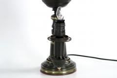 Pair of Patinated Brass Electrified Oil Lamps England 19th Century - 711289