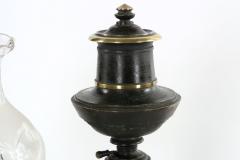 Pair of Patinated Brass Electrified Oil Lamps England 19th Century - 711292