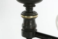 Pair of Patinated Brass Electrified Oil Lamps England 19th Century - 711296